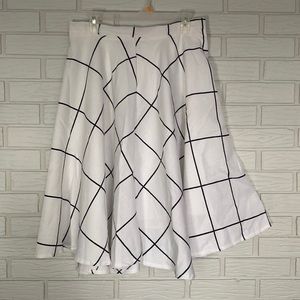 Black and white A-line full skirt